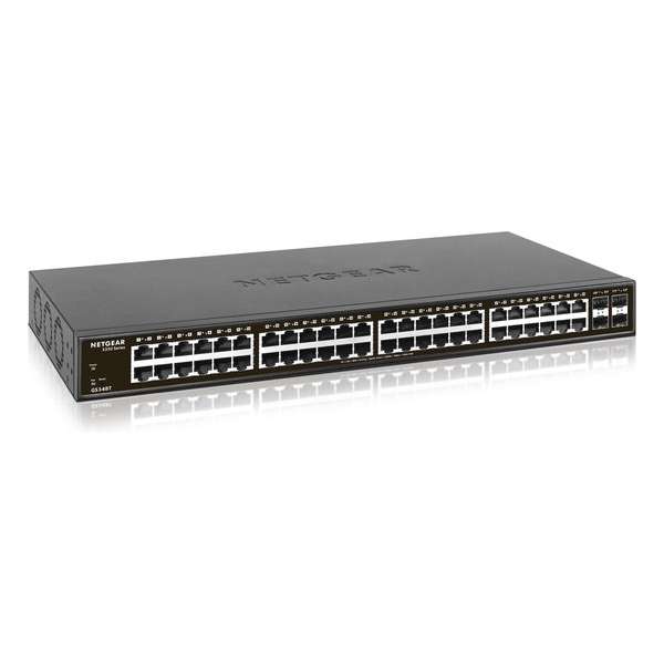 Netgear GS348T - Netwerk Switch - Unmanaged - 47 poorten Netgear GS348T - Netwerk Switch - Unmanaged - 47 poorten