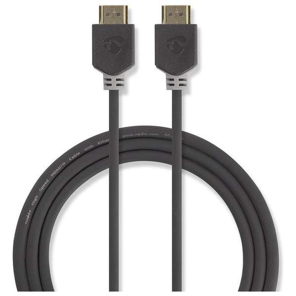 Nedis Ultra High Speed HDMI-kabel male-male 2 mtr antraciet Nedis Ultra High Speed HDMI-kabel male-male 2 mtr antraciet