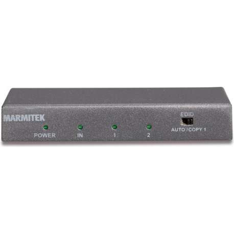 Marmitek SPLIT 612 UHD 2.0 HDMI splitter | 1 in / 2 uit | 3D | 4K60 (4:4:4) | HDCP 2.2 | metalen behuizing