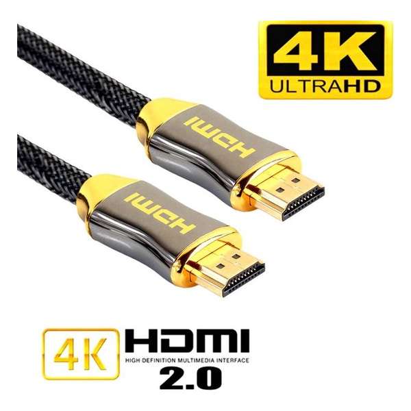 DrPhone Hi-Speed PRO® HDMI naar HDMI Kabel 2.0 - Gouden Connectoren - 10 Meter - Audio + Video - 18GBPS - 3D/4K (60Hz)- Ethernet DrPhone Hi-Speed PRO® HDMI naar HDMI Kabel 2.0 - Gouden Connectoren - 10 Meter - Audio + Video - 18GBPS - 3D/4K (60Hz)- Ethernet