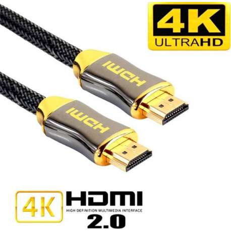 DrPhone Hi-Speed PRO® HDMI naar HDMI Kabel 2.0 - Gouden Connectoren - 10 Meter - Audio + Video - 18GBPS - 3D/4K (60Hz)- Ethernet
