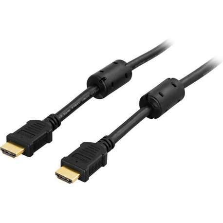 DELTACO HDMI-1080, High Speed HDMI met Ethernet, 1080i 60Hz, HDMI A mannelijk-mannelijk, verguld, 15m