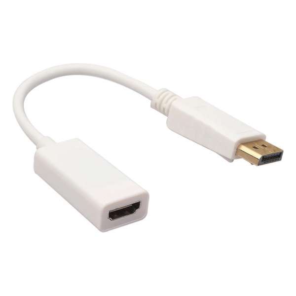 Full HD Displayport Naar HDMI Kabel Converter Adapter - Male / Female - DP To HDMI - Wit Full HD Displayport Naar HDMI Kabel Converter Adapter - Male / Female - DP To HDMI - Wit