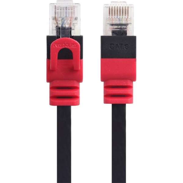 By Qubix internet kabel - 20m REXLIS serie CAT6 Ultra dunne Flat Ethernet netwerk LAN kabel (1000Mbps) - Zwart