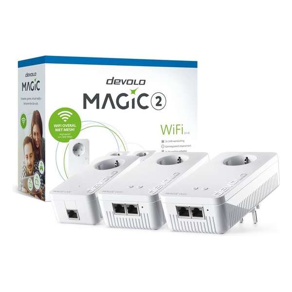 devolo Magic 2 wifi - Wifi Powerline - Multiroom wifi kit - 3 stuks - NL devolo Magic 2 wifi - Wifi Powerline - Multiroom wifi kit - 3 stuks - NL