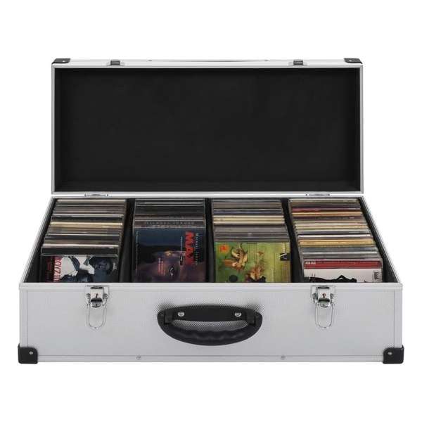 vidaXL Cd-koffer voor 80 cd's aluminium ABS zilverkleurig vidaXL Cd-koffer voor 80 cd's aluminium ABS zilverkleurig
