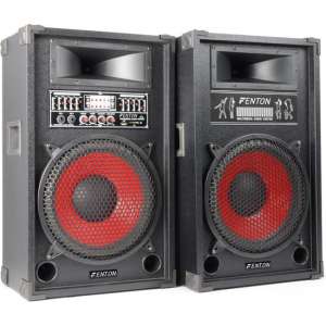 Fenton SPA-1200 - PA Karaoke Actieve Speakers 12 inch - 2 stuks - Zwart