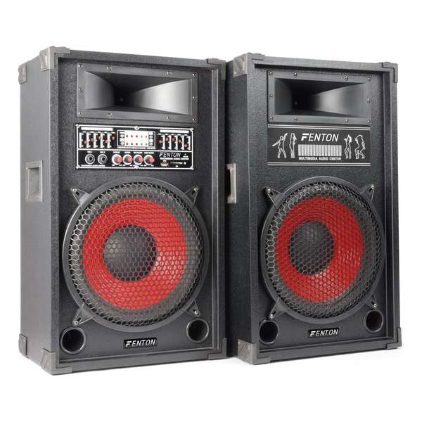 Fenton SPA-1200 - PA Karaoke Actieve Speakers 12 inch - 2 stuks - Zwart Fenton SPA-1200 - PA Karaoke Actieve Speakers 12 inch - 2 stuks - Zwart