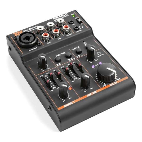 Power Dynamics PDM-D301BT 3-Kanaals USB Mixer met Bluetooth Power Dynamics PDM-D301BT 3-Kanaals USB Mixer met Bluetooth