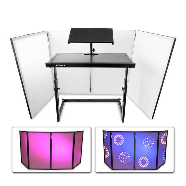 Vonyx DJ booth met verstelbaar meubel en scherm Vonyx DJ booth met verstelbaar meubel en scherm