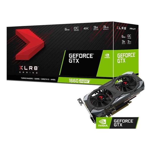 PNY GEFORCE¨ GTX 1660 SUPERª 6GB Overclocked Gaming 6GB GDDR6, DVI, HDMI, DP PNY GEFORCE¨ GTX 1660 SUPERª 6GB Overclocked Gaming 6GB GDDR6, DVI, HDMI, DP