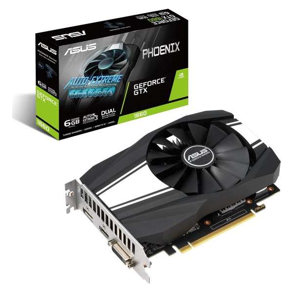 ASUS GeForce PH-GTX1660-6G 6GB GDDR5 192 bit 1xDVI 1xHDMI 1xDP Active