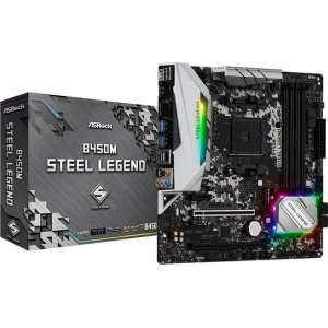 Asrock B450M Steel Legend moederbord Socket AM4 Micro ATX AMD B450