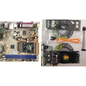 Point Of View mini ITX moederbord met geintegreerde Intel Atom D510 dual-core processor geleverd met PCI-E grafische kaart