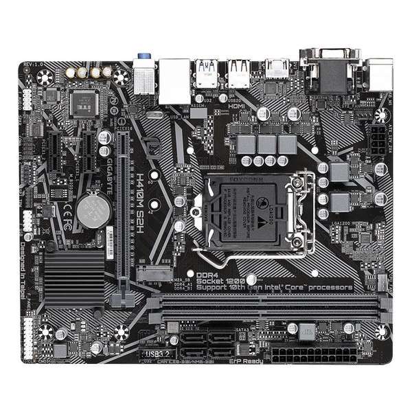 Gigabyte H410M S2H moederbord LGA 1200 Micro ATX