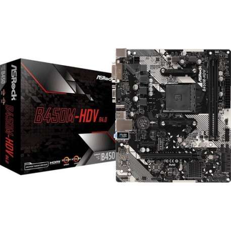 Asrock B450M-HDV R4.0 Socket AM4 micro ATX AMD B450