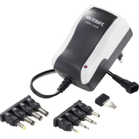 VOLTCRAFT Stekkernetvoeding, instelbaar 3 V/DC, 4.5 V/DC, 5 V/DC, 6 V/DC, 7.5 V/DC, 9 V/DC, 12 V/DC 2250 mA 27 W
