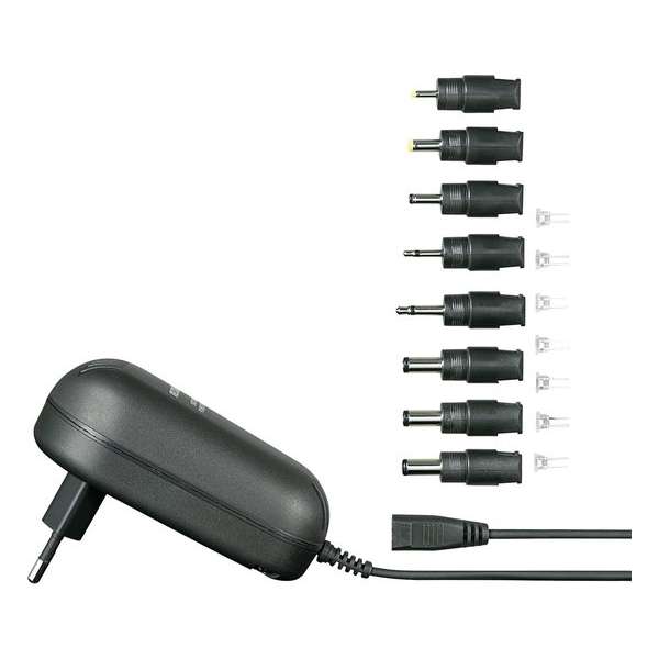 VOLTCRAFT Stekkernetvoeding, instelbaar 9 V/DC, 12 V/DC, 13.5 V/DC, 15 V/DC, 18 V/DC, 20 V/DC, 24 V/DC 1000 mA 24 W
