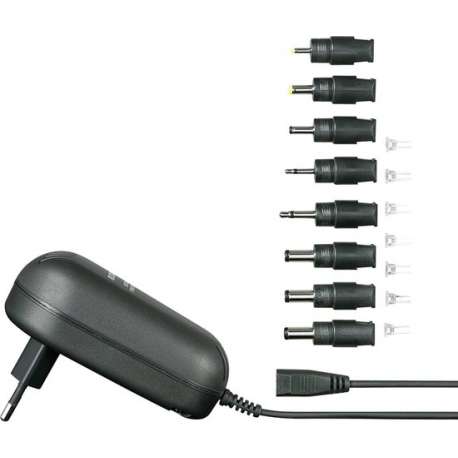VOLTCRAFT Stekkernetvoeding, instelbaar 9 V/DC, 12 V/DC, 13.5 V/DC, 15 V/DC, 18 V/DC, 20 V/DC, 24 V/DC 1000 mA 24 W