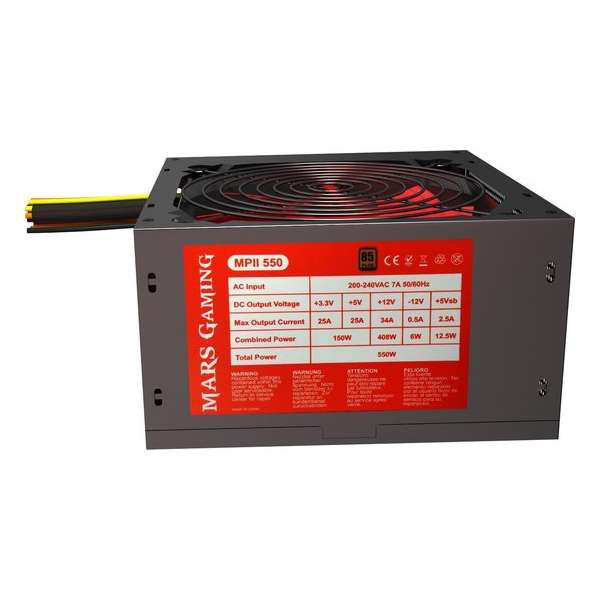 Mars Gaming MPII550 power supply unit 550 W ATX Zwart, Rood