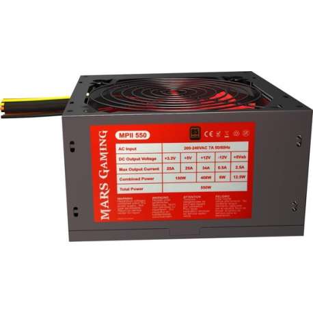 Mars Gaming MPII550 power supply unit 550 W ATX Zwart, Rood