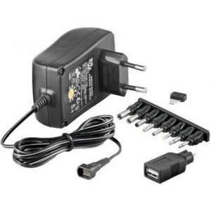 TECHLY 301955 Techly Uniwersalny zasilacz sieciowy 3-12V 2.25A 27W z 9 wymiennymi końcówkami