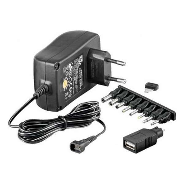 TECHLY 301948 Techly Uniwersalny zasilacz sieciowy 3-12V 1.5A 18W z 9 wymiennymi ko–c—wkami