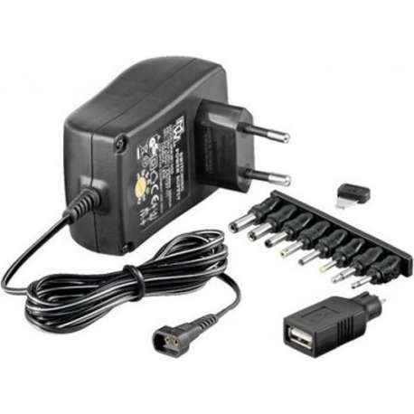 TECHLY 301948 Techly Uniwersalny zasilacz sieciowy 3-12V 1.5A 18W z 9 wymiennymi ko–c—wkami