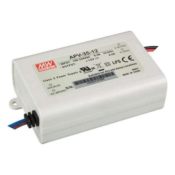 SCHAKELENDE VOEDING - 1 UITGANG - 25 W - 5 V (APV-35-5)