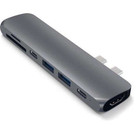 Usb-c hub voor macbook pro met HDMI & Thunderbolt 3 van Zedar® Space Gray