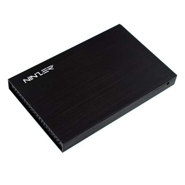 Ninzer® 2.5" HDD of SSD aluminium schijf behuizing / case USB 3.0 | Zwart