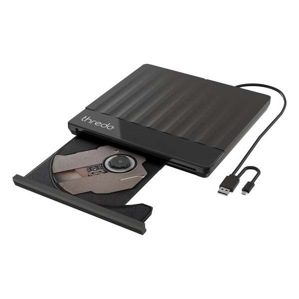 Thredo Externe DVD Speler en Brander - DVD/CD Drive voor Laptop / Macbook / Computer - USB 3.0 of USB C Thredo Externe DVD Speler en Brander - DVD/CD Drive voor Laptop / Macbook / Computer - USB 3.0 of USB C