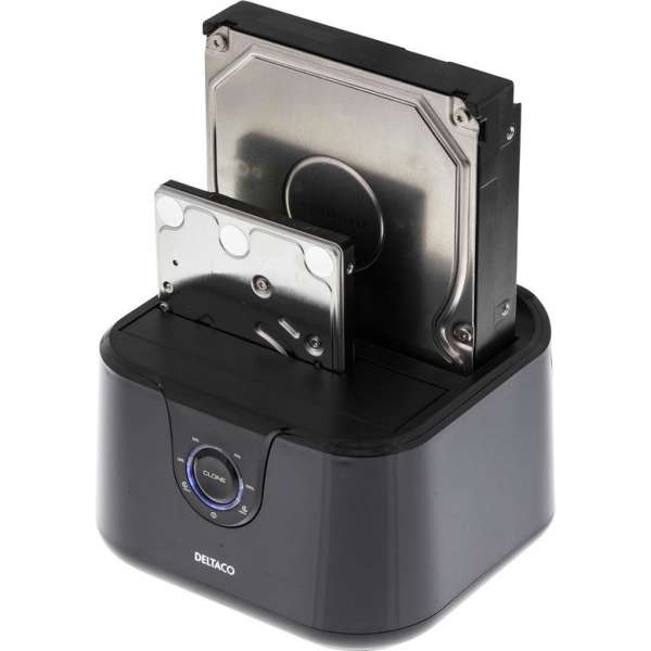 Deltaco MAP-GD35U3 USB 3.0 Dual Docking station voor 2.5" en 3.5" SATA schijven