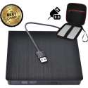 Externe draagbare SUPERDRIVE  | Incl. Stevige Opberghoes | CD/DVD Speler & Brander | Super Snel | Laptop & Computer | USB Kabel