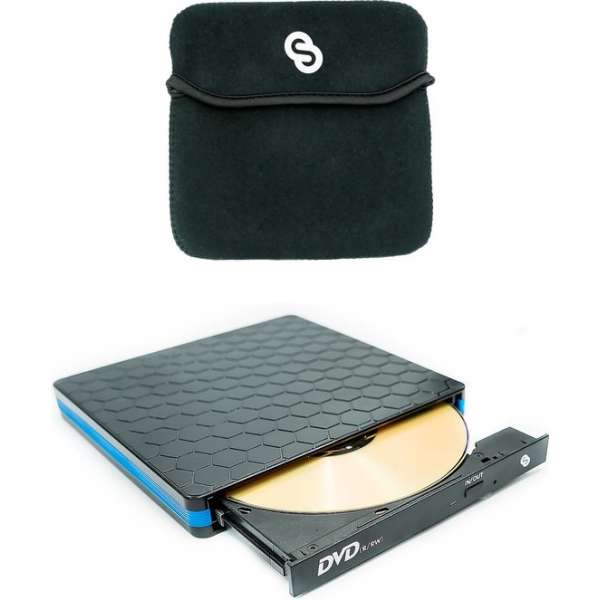 Sonnon Externe DVD Speler - DVD speler laptop - Externe DVD speler voor laptop | Hexagon + Gratis Softcase