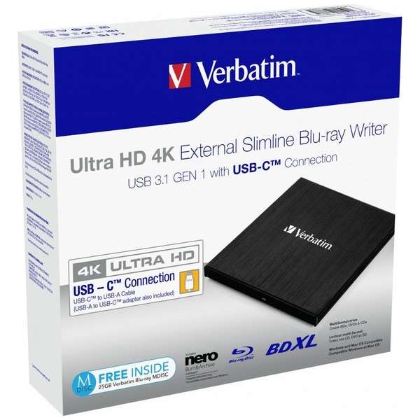 Verbatim 43888 optisch schijfstation Zwart Blu-Ray DVD Combo
