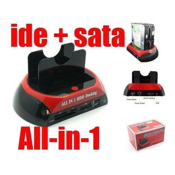 All-in-One SATA & IDE HDD Dock met eSATA en Card Readers
