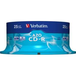 Verbatim 43352 CD-R AZO Crystal Schijven - 25 stuks / Spindel