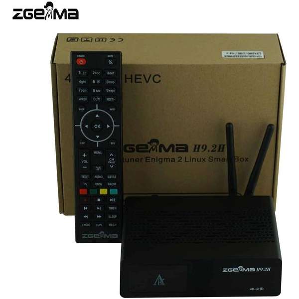 Zgemma H9.2H 4K UHD Decoder met S2X + T2 / C + IPTV Tuners / WiFi ingebouwd
