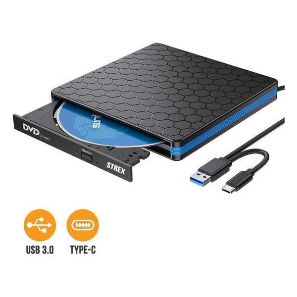 Externe CD/DVD Speler | Brander | USB 3.0 | Plug & Play Systeem | Geschikt voor Windows | MAC| Linux