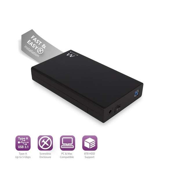 Ewent EW7056 behuizing voor opslagstations 3.5'' HDD-behuizing Zwart
