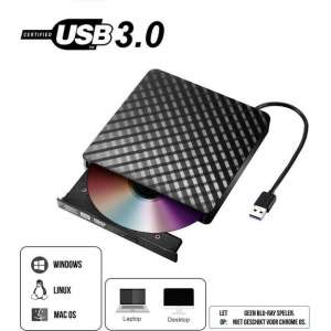 Sargon Externe DVD Speler – DVD/CD Brander voor Windows/Max/Linux – USB 3.0 - Linux – Optische Drive - Zwart