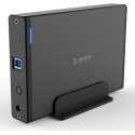 Orico - Aluminium USB 3.0 Harde Schijf Behuizing met slot - 3.5 inch - HDD/SSD - 5Gbps - LED-indicatoren - 1M datakabel - Zwart