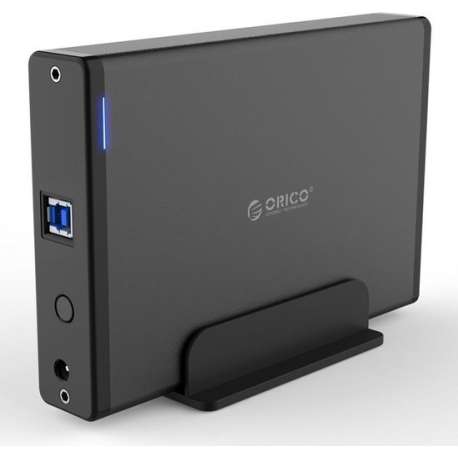 Orico - Aluminium USB 3.0 Harde Schijf Behuizing met slot - 3.5 inch - HDD/SSD - 5Gbps - LED-indicatoren - 1M datakabel - Zwart