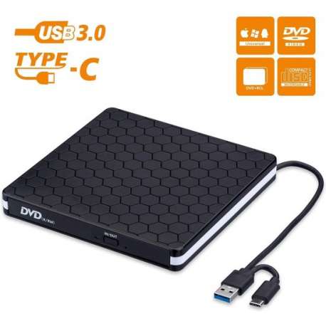 Nince Externe DVD brander - Externer CD speler laptop - Externer dvd speler laptop