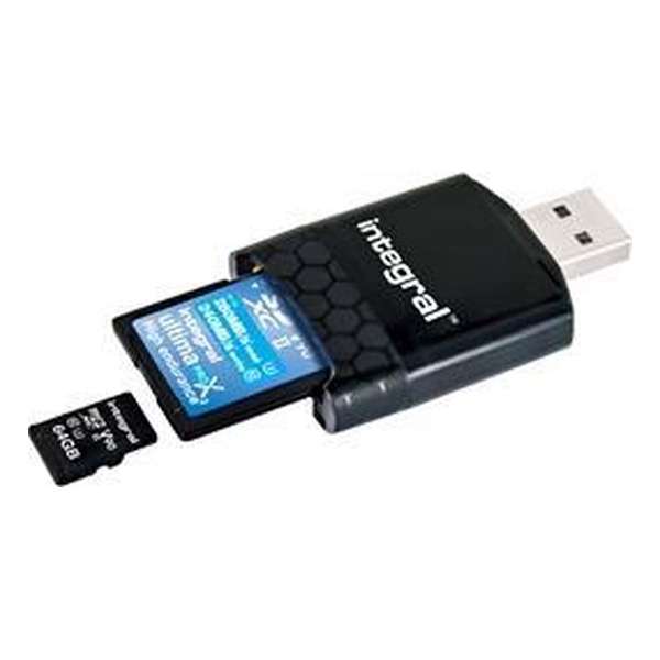 Integral INCRUSB3.0SDMSDU2 geheugenkaartlezer Zwart USB 3.0 (3.1 Gen 1) Type-C
