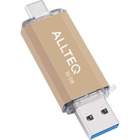 USB stick | Dual USB | USB C | 32 GB | Goud | Allteq