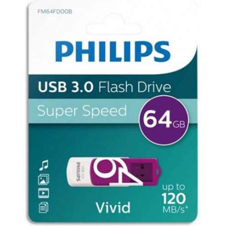 Philips USB Flash Drive FM64FD00B 64GB - USB-Stick Vivid/ Wit