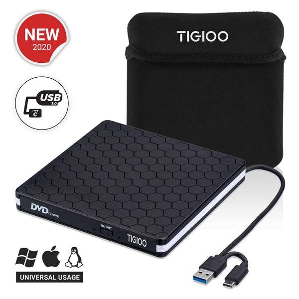 Externe DVD speler en brander Laptop USB-C & 3.0 – Super Snel – Plug & Play Externe DVD speler en brander Laptop USB-C & 3.0 – Super Snel – Plug & Play