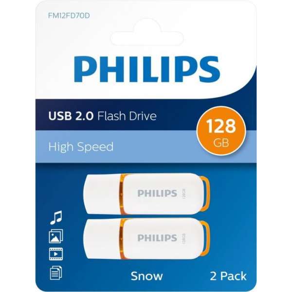 Philips USB flash drive Snow Edition 128GB, USB2.0, 2-pack Philips USB flash drive Snow Edition 128GB, USB2.0, 2-pack